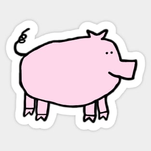 Soft Pink Pig Right Sticker